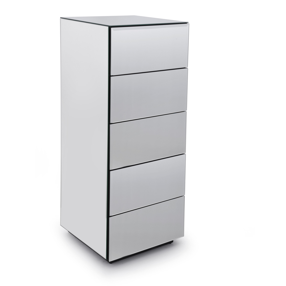 Brooklyn Toughened Mirrored Top Chest of Drawers