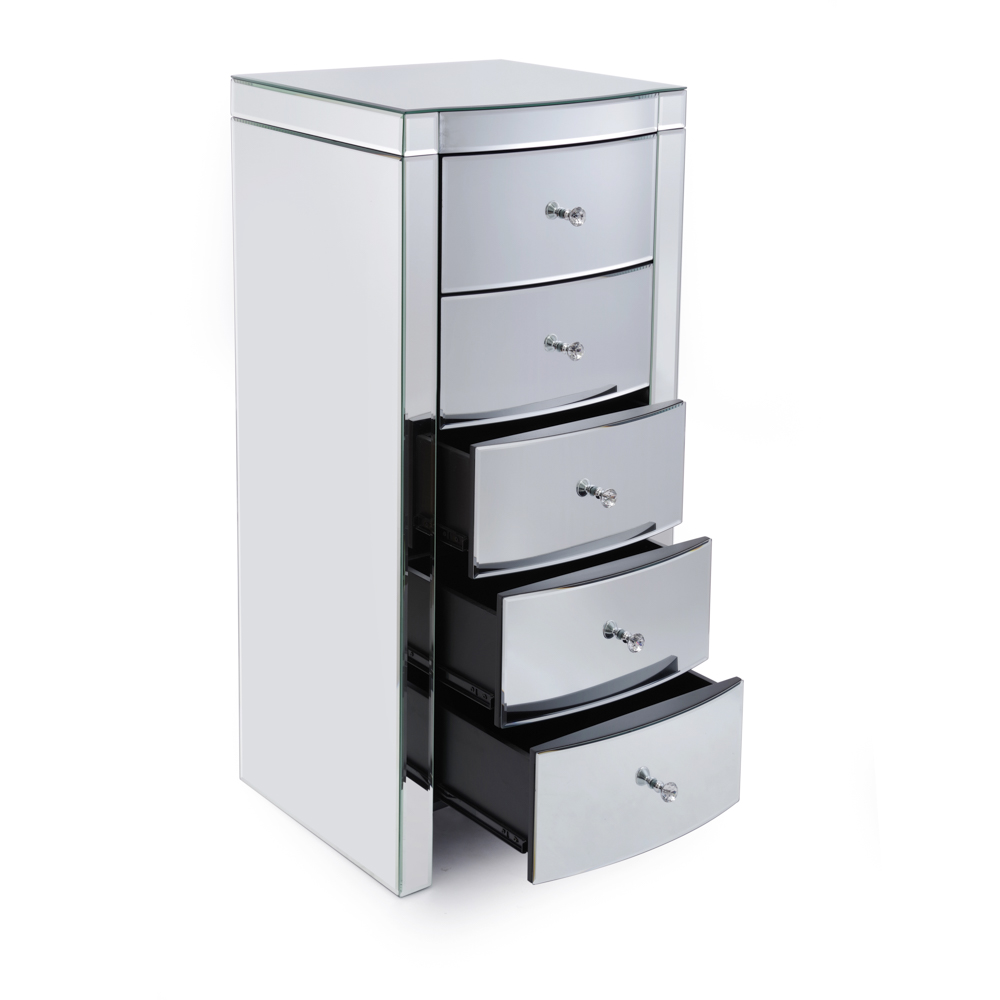Layla Curved Mirrored Chest of Drawer