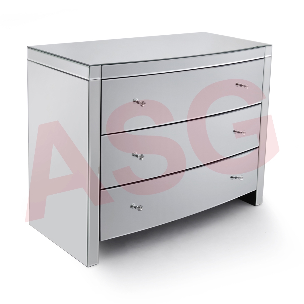 Layla Curved Mirrored Chest of Drawer