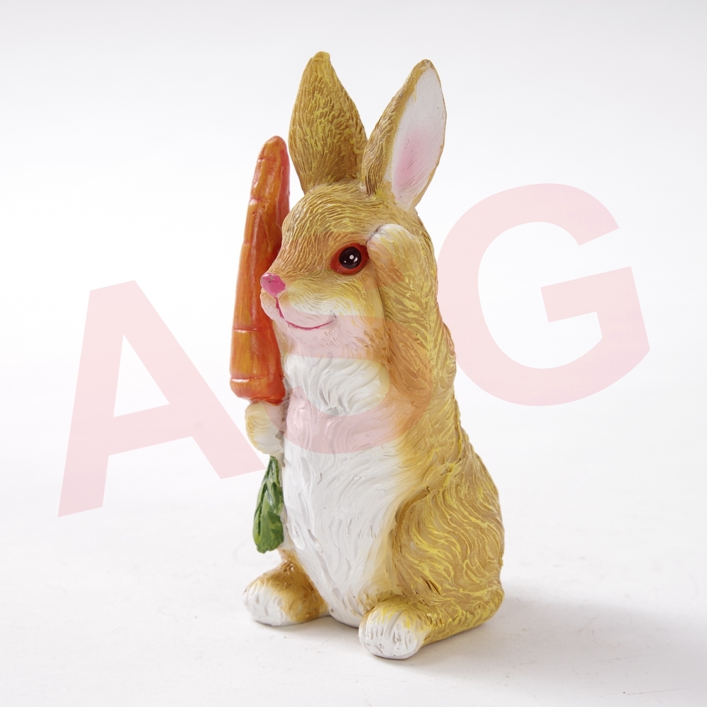 Holding Carrot Rabbit Garden Ornament