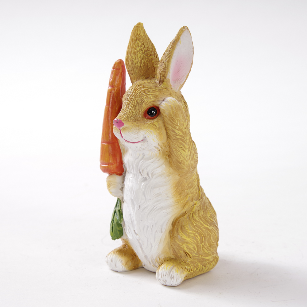 Holding Carrot Rabbit Garden Ornament