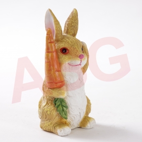 Holding Carrot Rabbit Garden Ornament