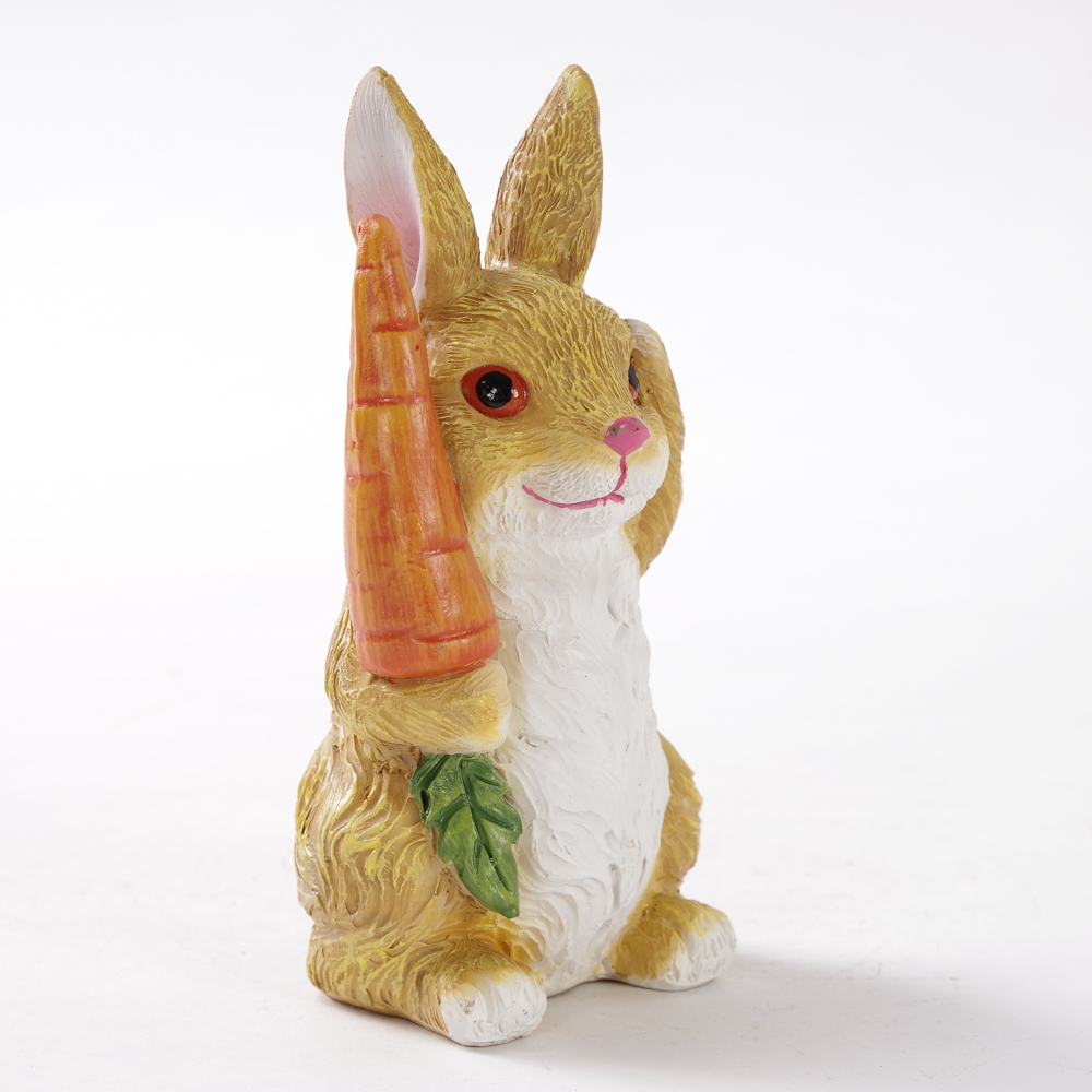 Holding Carrot Rabbit Garden Ornament