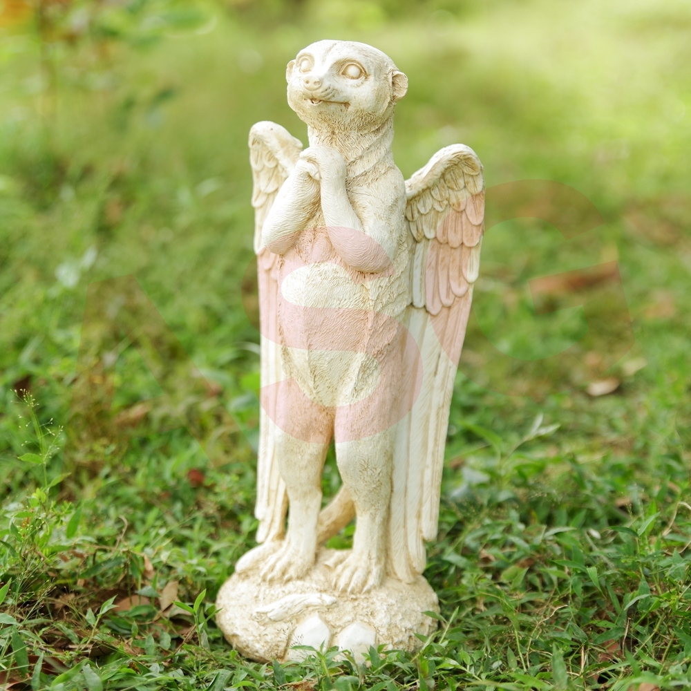 Praying Angel Mongoose Garden Ornament