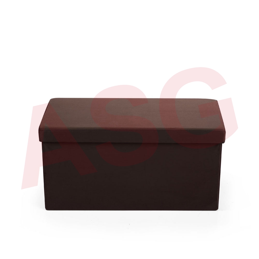 Hereford Range Foldable Large Velvet Ottoman-Chocolate