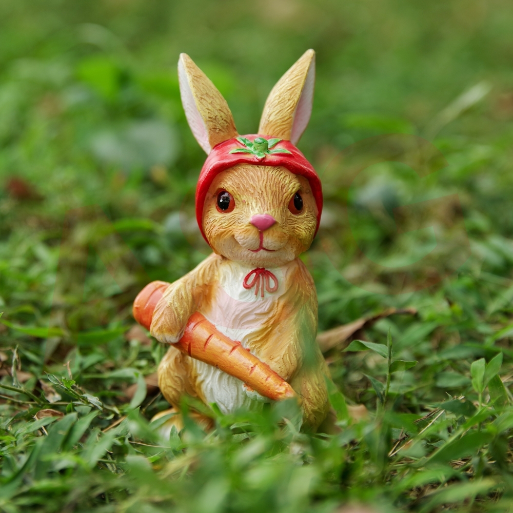 Rabbit with Hat Garden Ornament