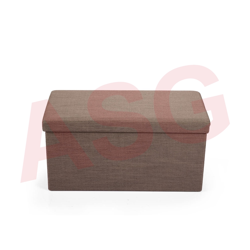 Hereford Range Foldable Large Linen Fabric Ottoman-Coffee