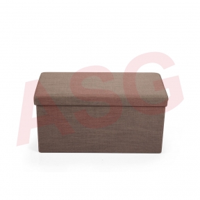 Hereford Range Foldable Large Linen Fabric Ottoman-Coffee