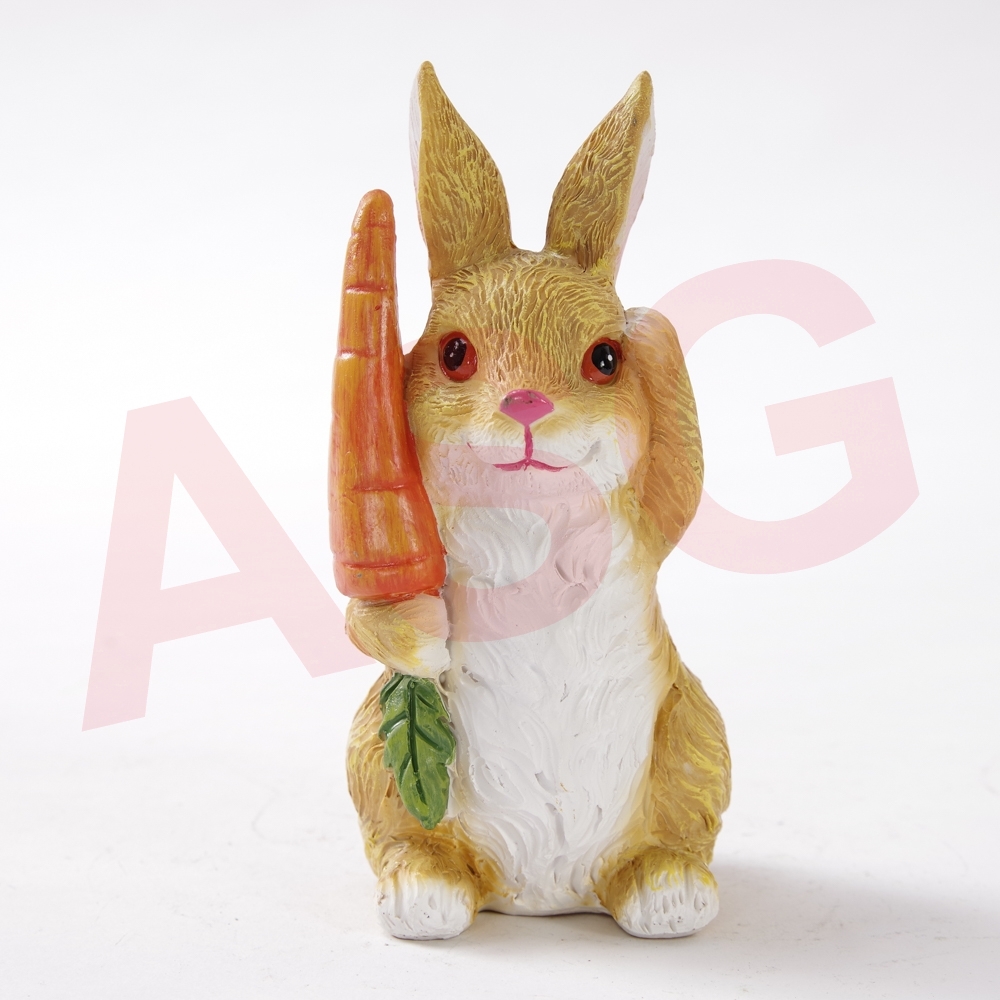 Holding Carrot Rabbit Garden Ornament