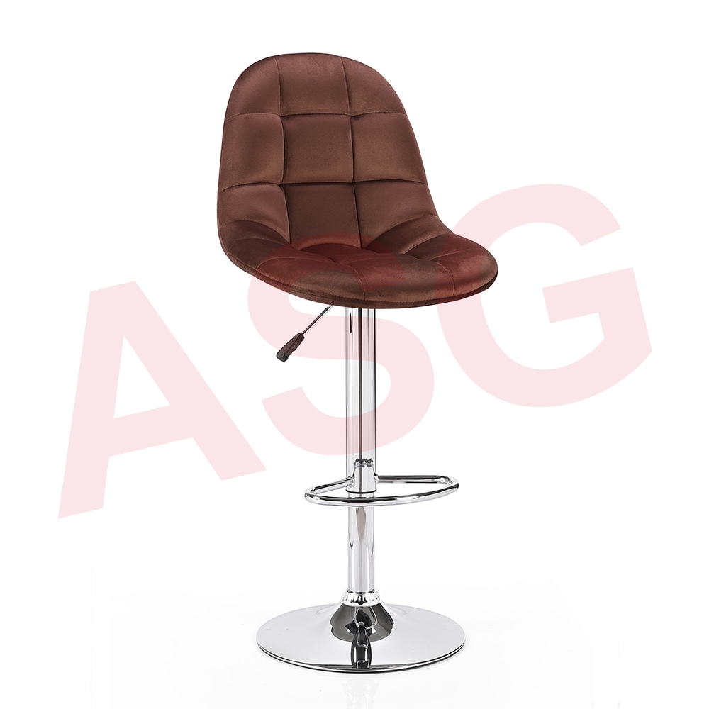 Oliver Velvet Gas Lift Bar Stool