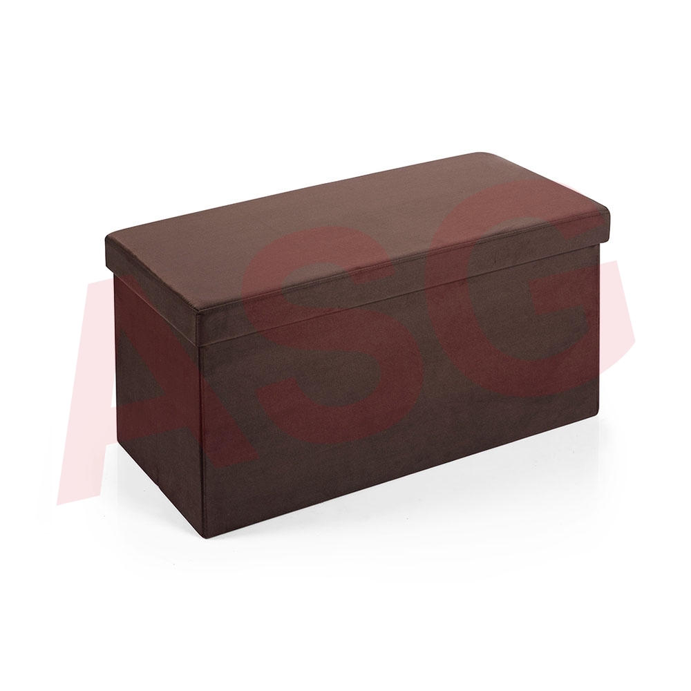 Hereford Range Foldable Large Velvet Ottoman-Chocolate