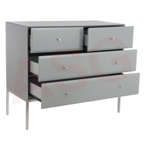 Bond Range Drawer Chest in Grey Glass