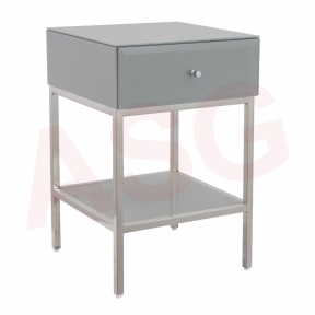 Bond Range Grey Glass Bedside Table