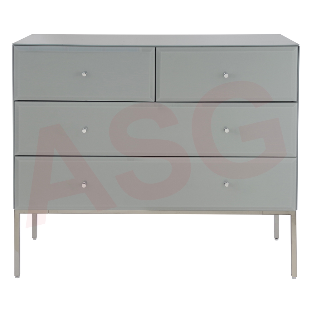 Bond Range Drawer Chest in Grey Glass