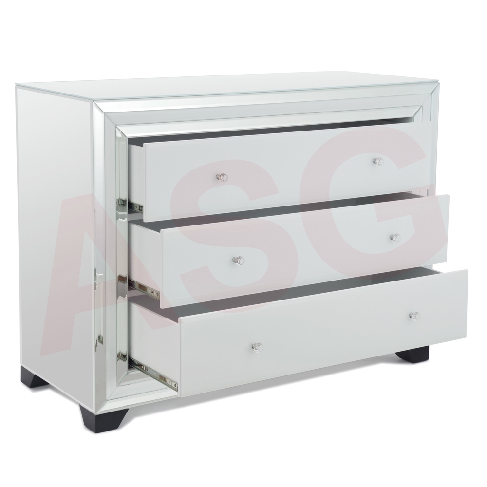 San Fran Range White Glass Chest of Drawer