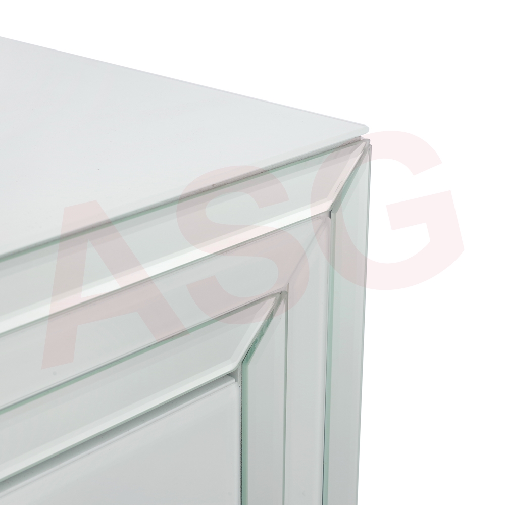 San Fran Range White Glass Chest of Drawer