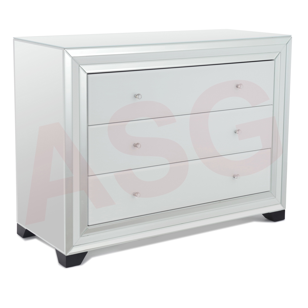 San Fran Range White Glass Chest of Drawer