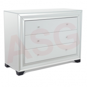 San Fran Range White Glass Chest of Drawer