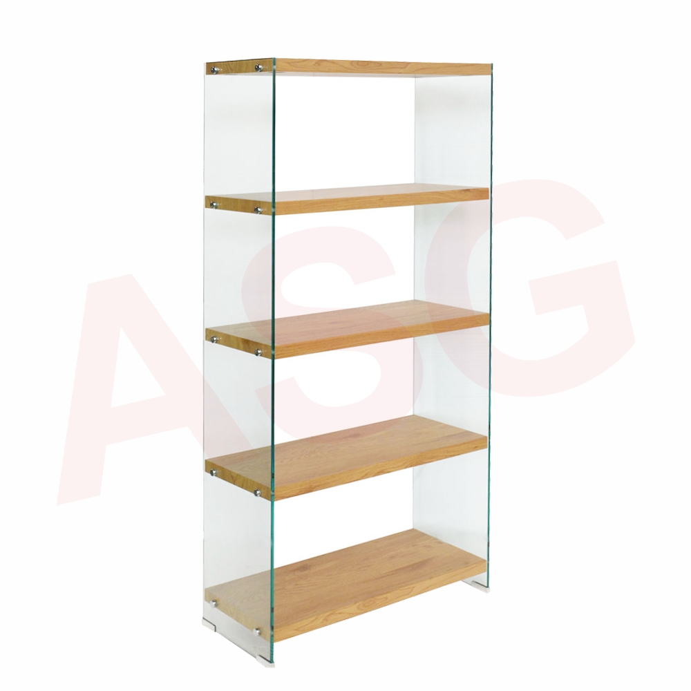 Minimalist Style Tempered Glass Book Shelf