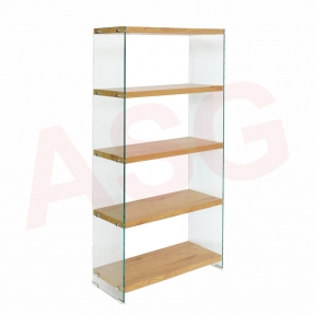 Minimalist Style Tempered Glass Book Shelf