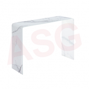 Marble Effect Tempered Glass Console  Tables