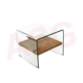 Minimalist Style Tempered Glass Side Table