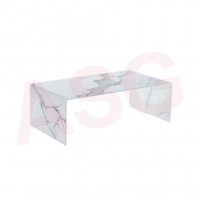 Marble EffectTempered  Glass Coffee Table