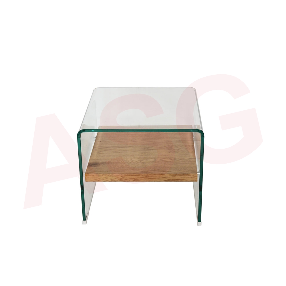 Minimalist Style Tempered Glass Side Table