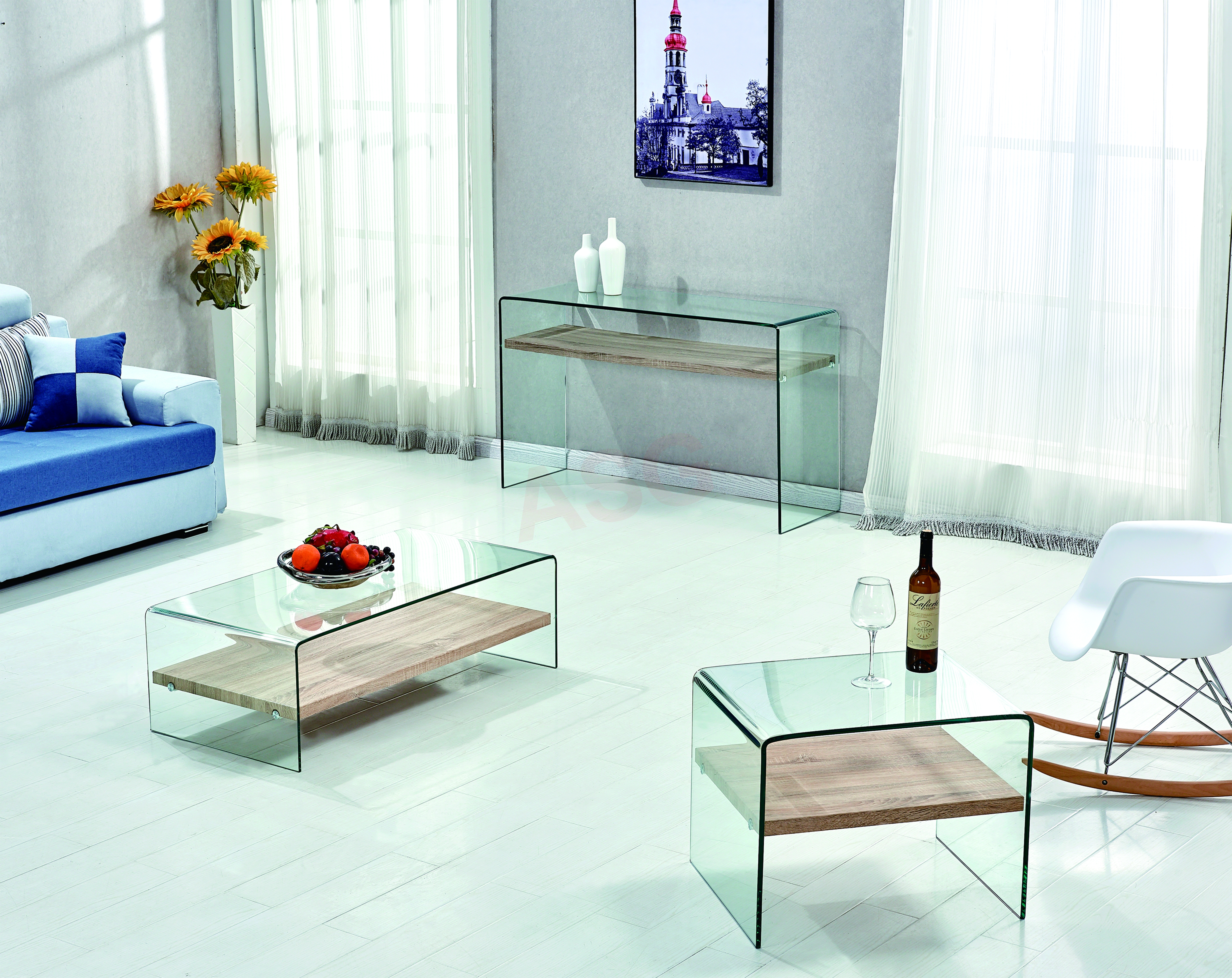 Minimalist Style Tempered Glass Coffee Table