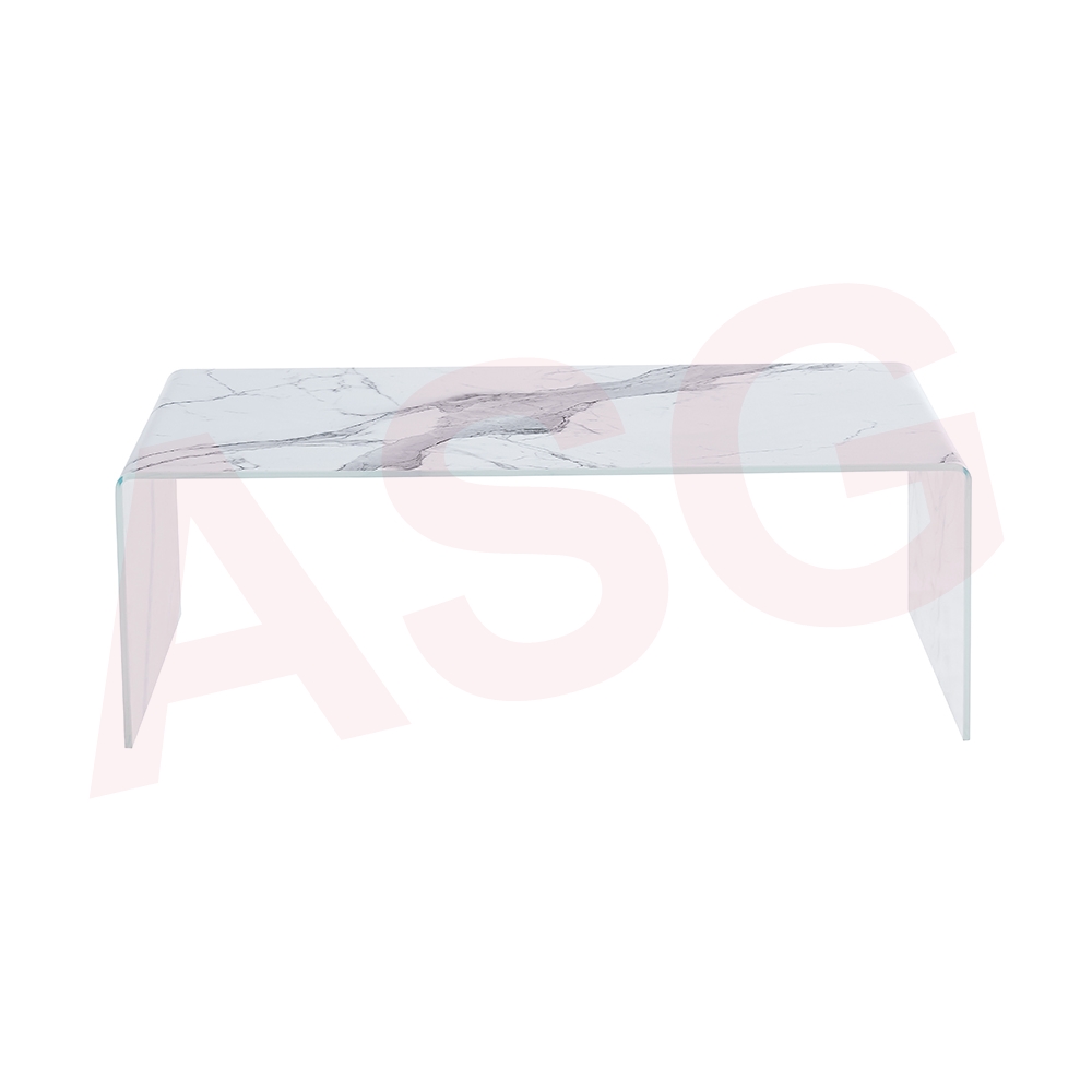Marble EffectTempered  Glass Coffee Table