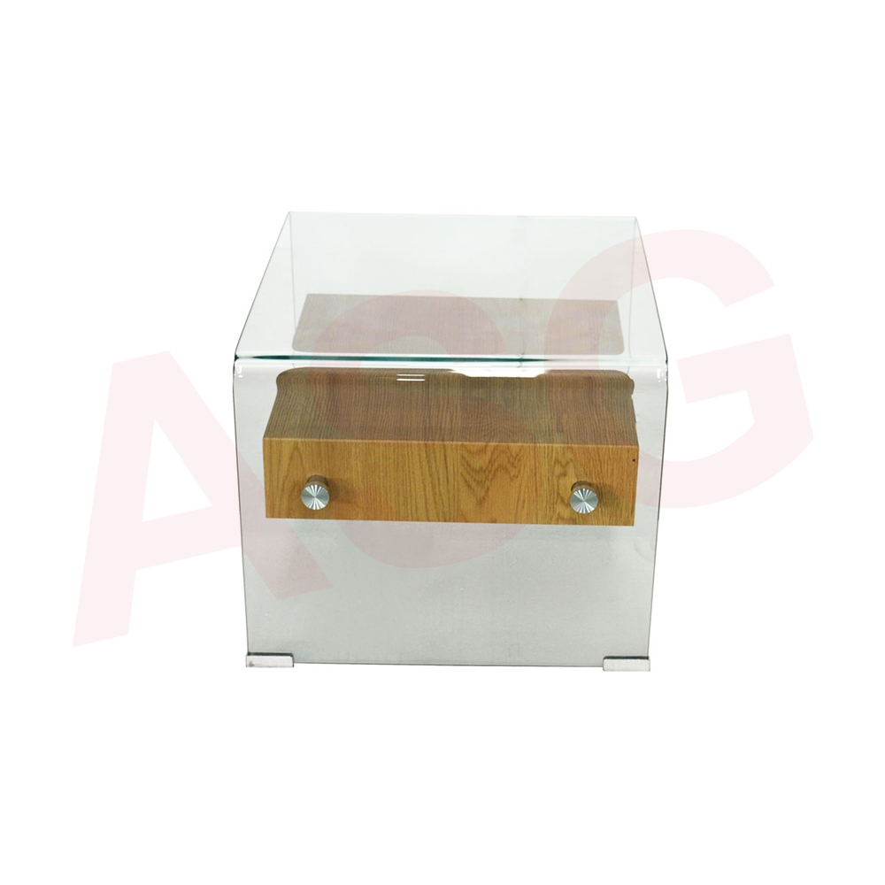 MinimalistStyle Tempered Glass Side Table with Drawer