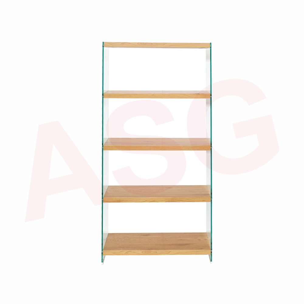 Minimalist Style Tempered Glass Book Shelf