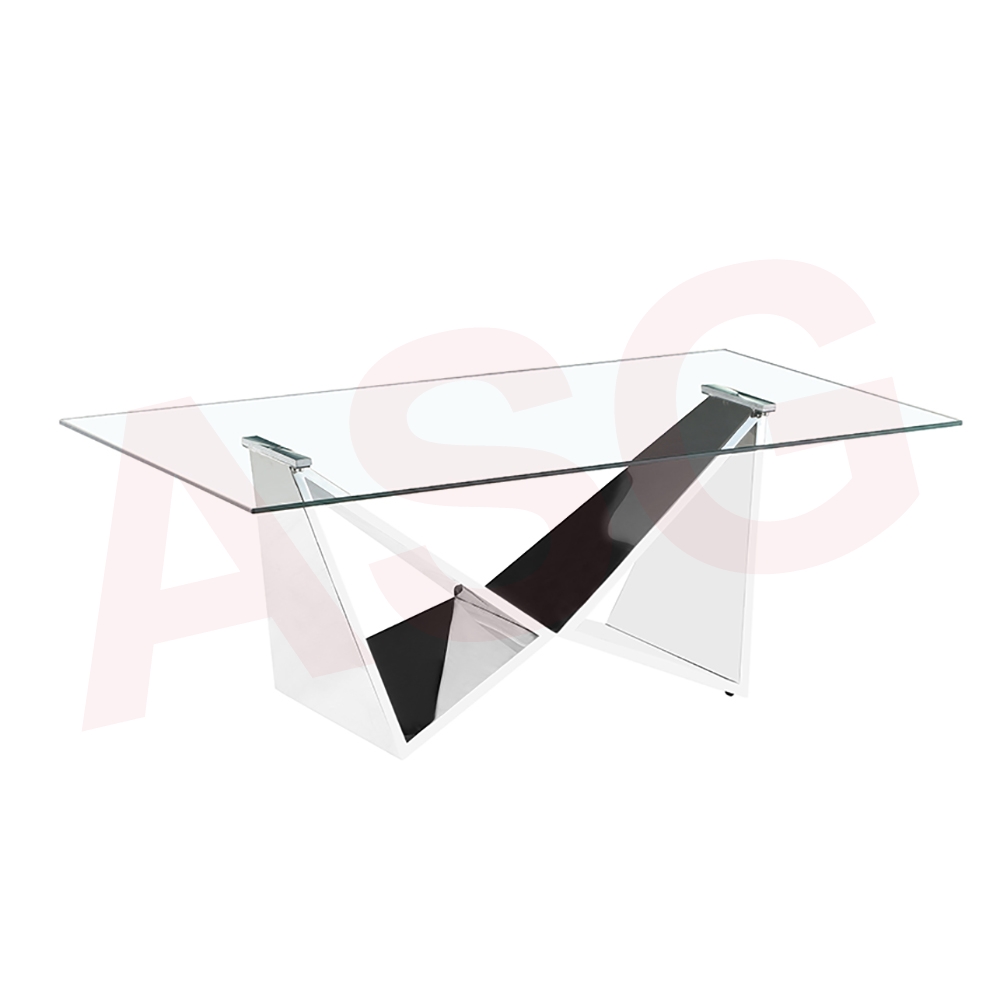 Eclipse Range Coffee Table Chrome clear glass