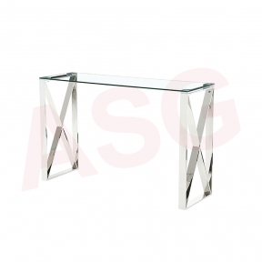 Eclipse Range Console Table Chrome clear glass