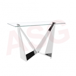 Eclipse Range Console Table Chrome clear glass