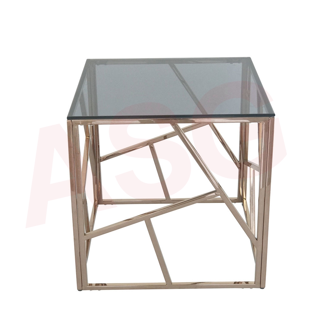 Eclipse Range Console Table Gold black glass