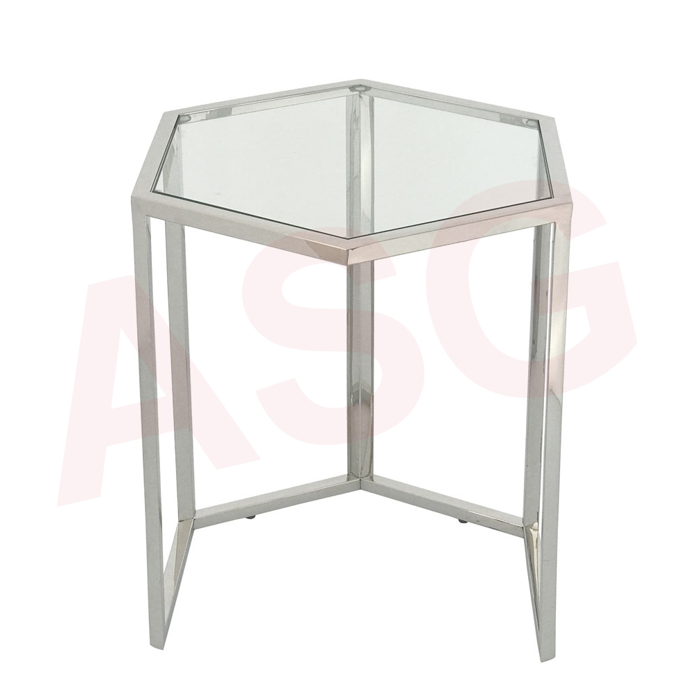 Eclipse Range Silver Hexagon Nest of Tables (3/S)