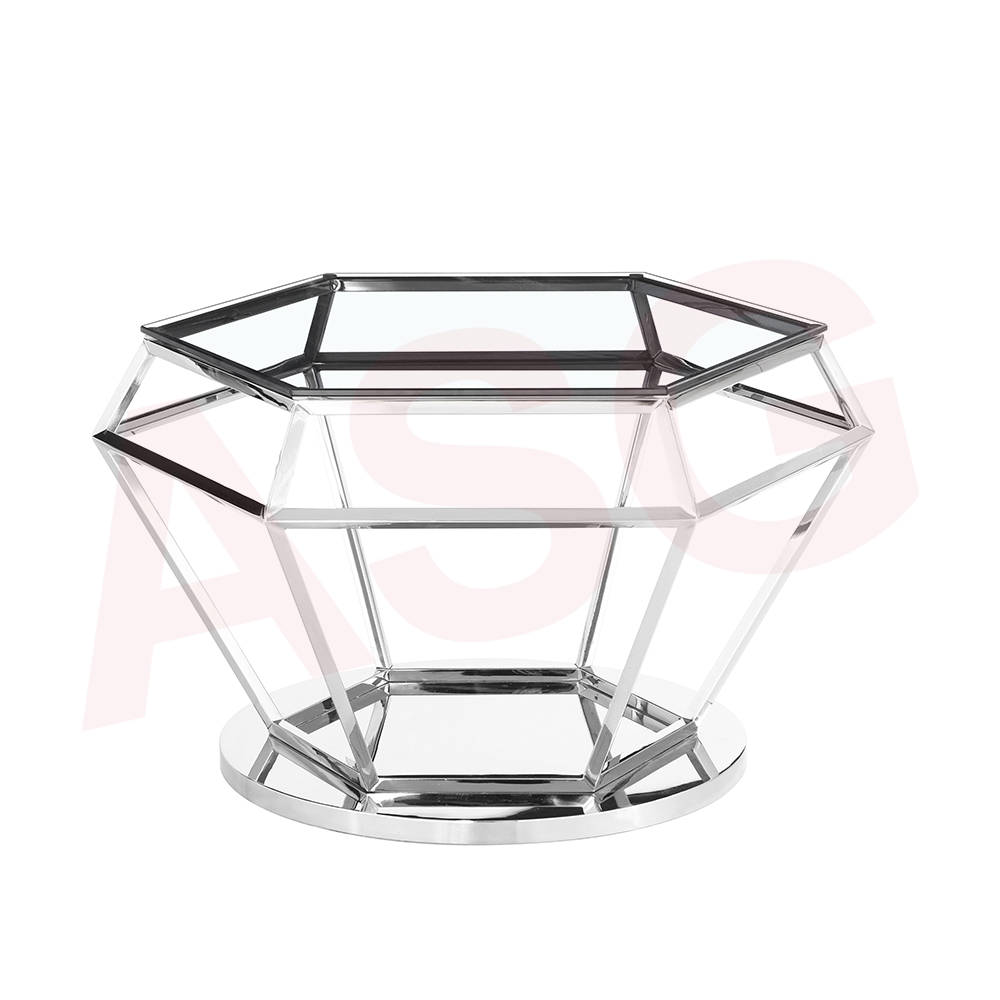 Eclipse Range Coffee Table Chrome clear glass