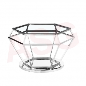 Eclipse Range Coffee Table Chrome clear glass
