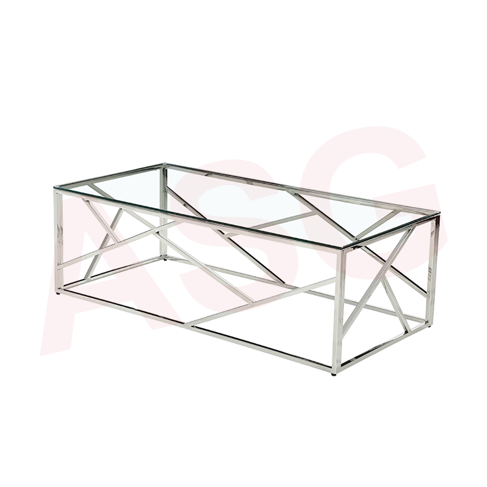 Eclipse Range Coffee Table Chrome clear glass