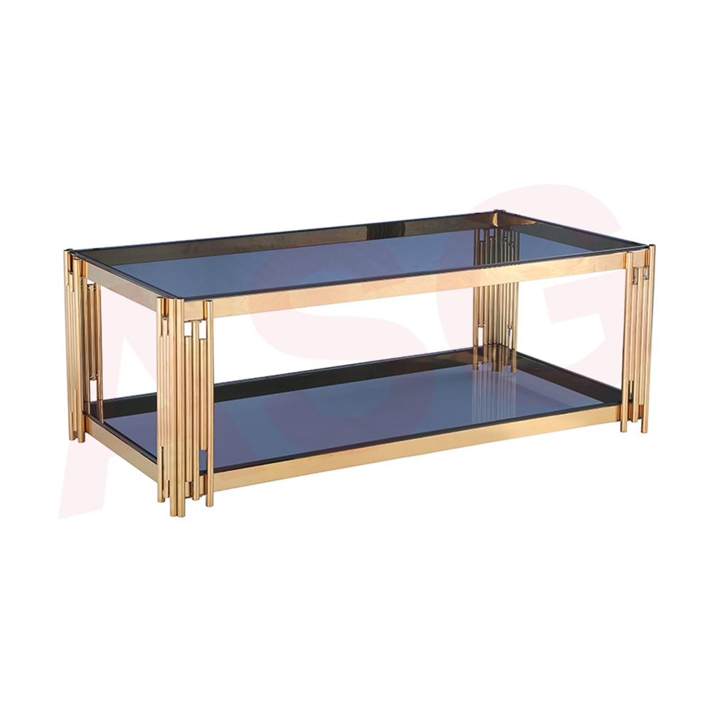 Eclipse Range Coffee Table Gold black glass
