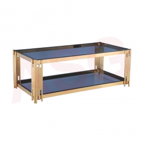 Eclipse Range Coffee Table Gold black glass