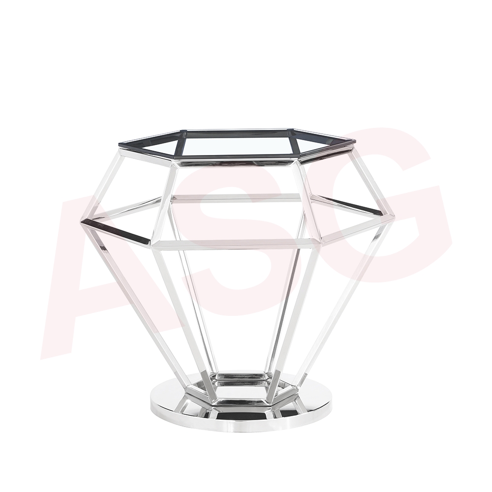 Eclipse Range Side Table Chrome clear glass