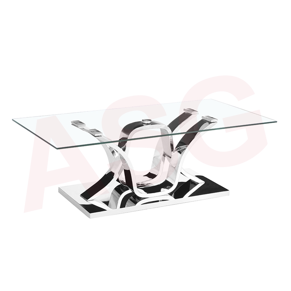 Eclipse Range Coffee Table Chrome clear glass