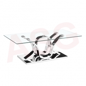 Eclipse Range Coffee Table Chrome clear glass