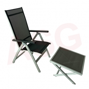 Aluminium Reclining Chair with Stool